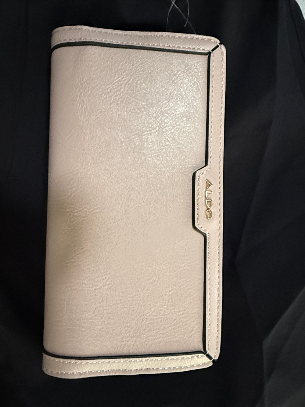 ALDO Blush Pink Trifold Wallet with Gold Logo
